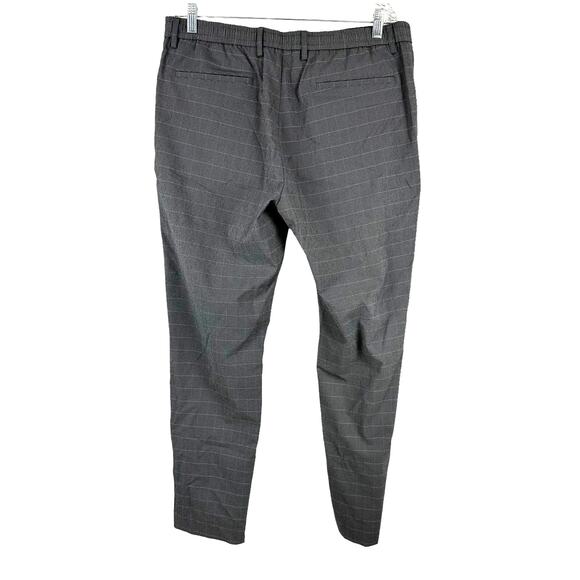 Theory NWT Zaine Classic-Fit Drawstring Pant Kelso Checked Nylon Size 34 Gray - Picture 4 of 12